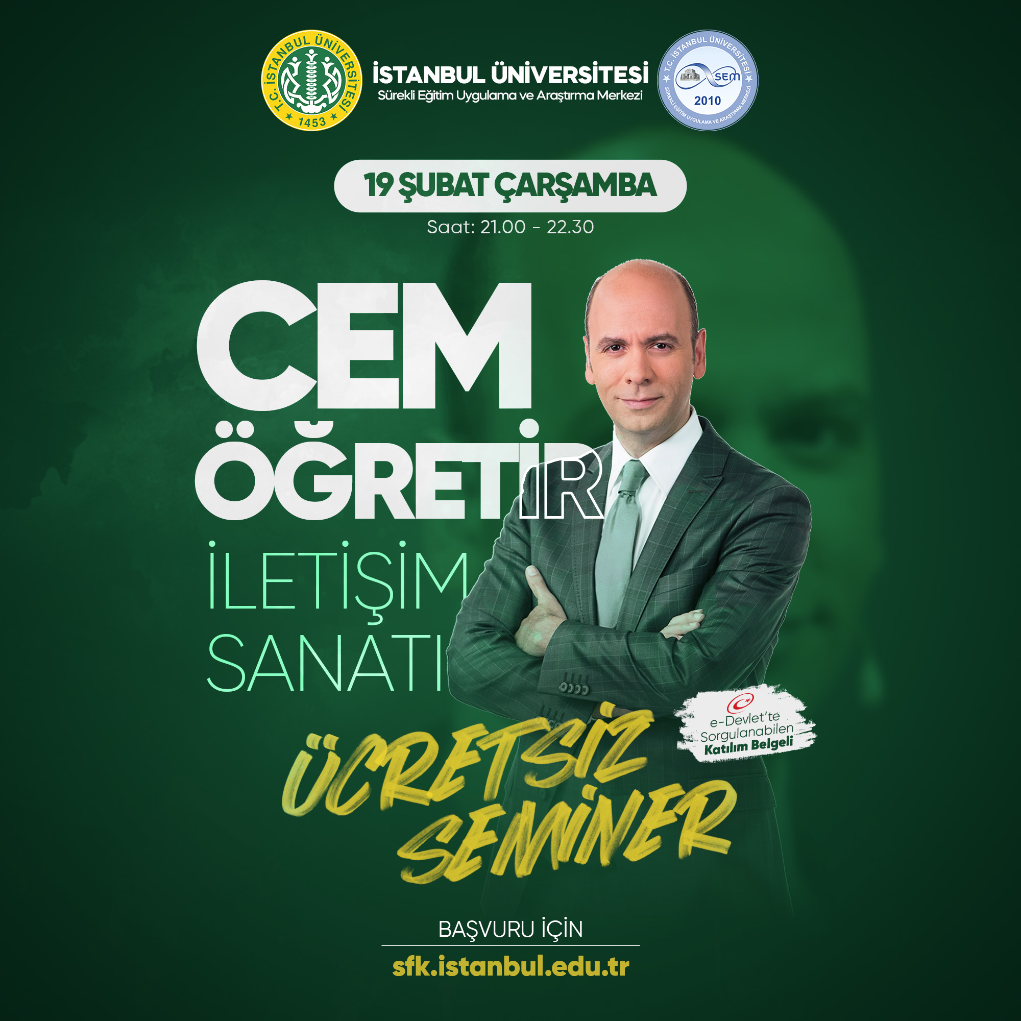 Cem Öğretir ile İletişim Sanatı (ÜCRETSİZ ONLİNE SEMİNER)