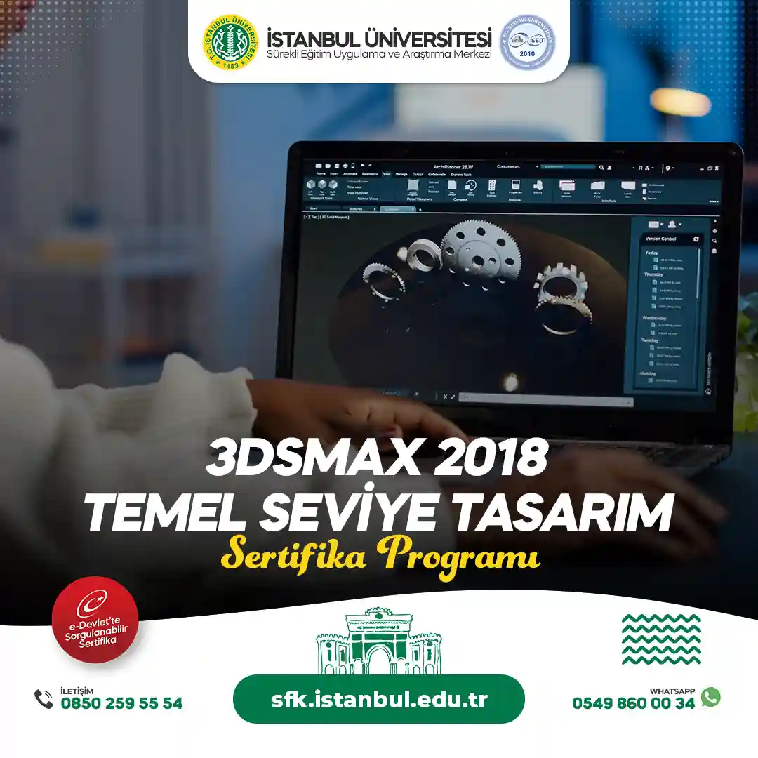 3DSMax 2018 Temel seviye tasarım Sertifika Programı