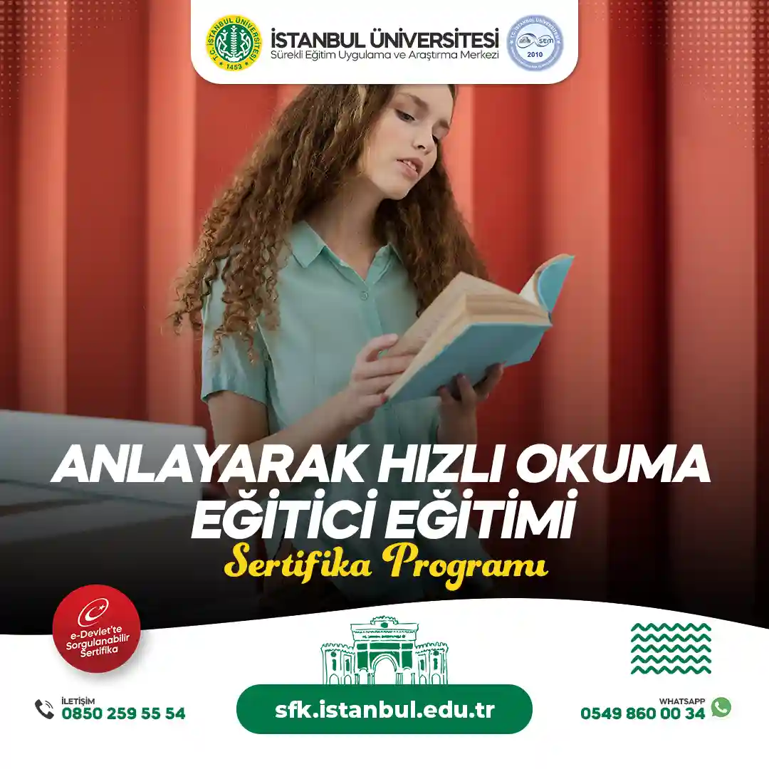 Anlayarak Hızlı Okuma Eğitici Eğitimi Sertifika Programı (CANLI DERS)