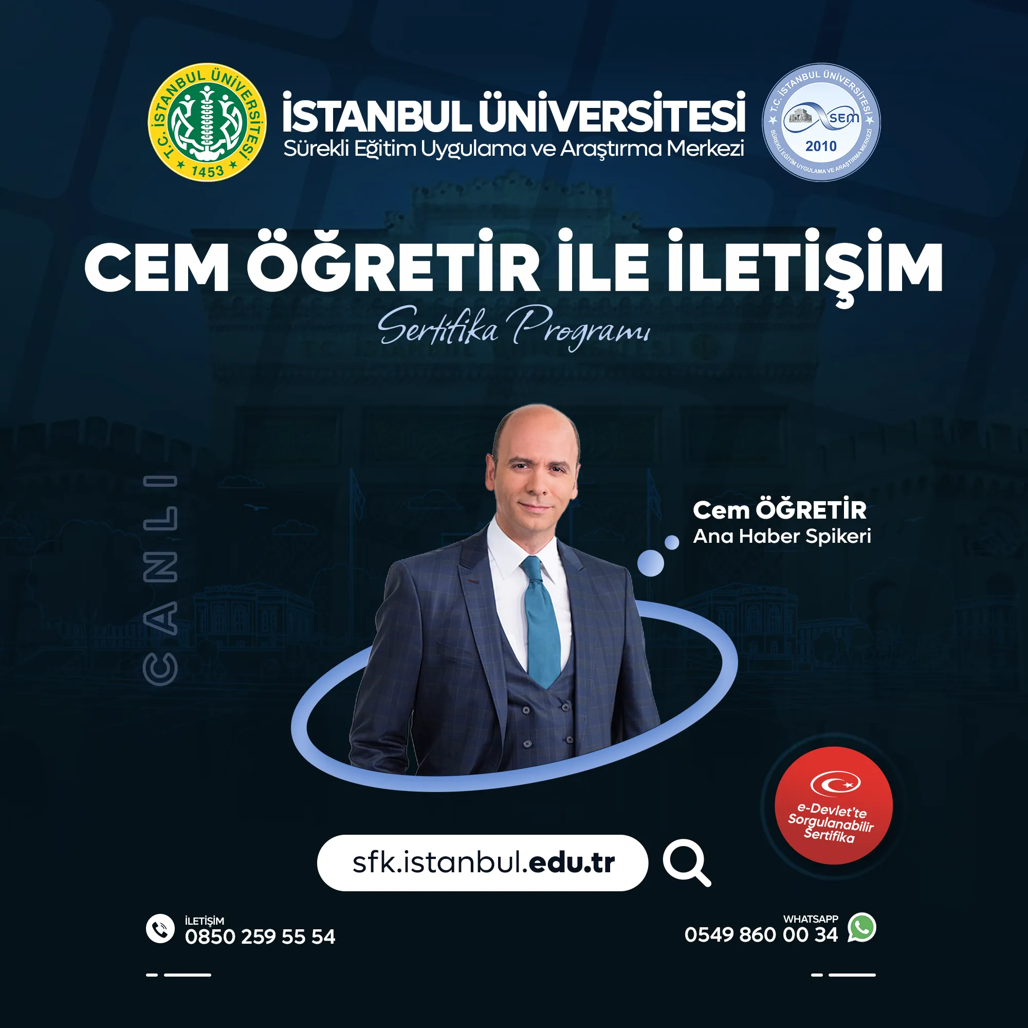 Cem Öğretir ile İletişim Sertifika Programı (CANLI DERS)