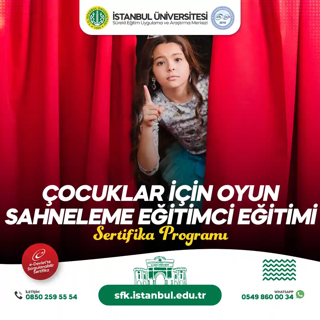 Çocuklar İçin Oyun Sahneleme Eğitimci Eğitimi Sertifika Programı