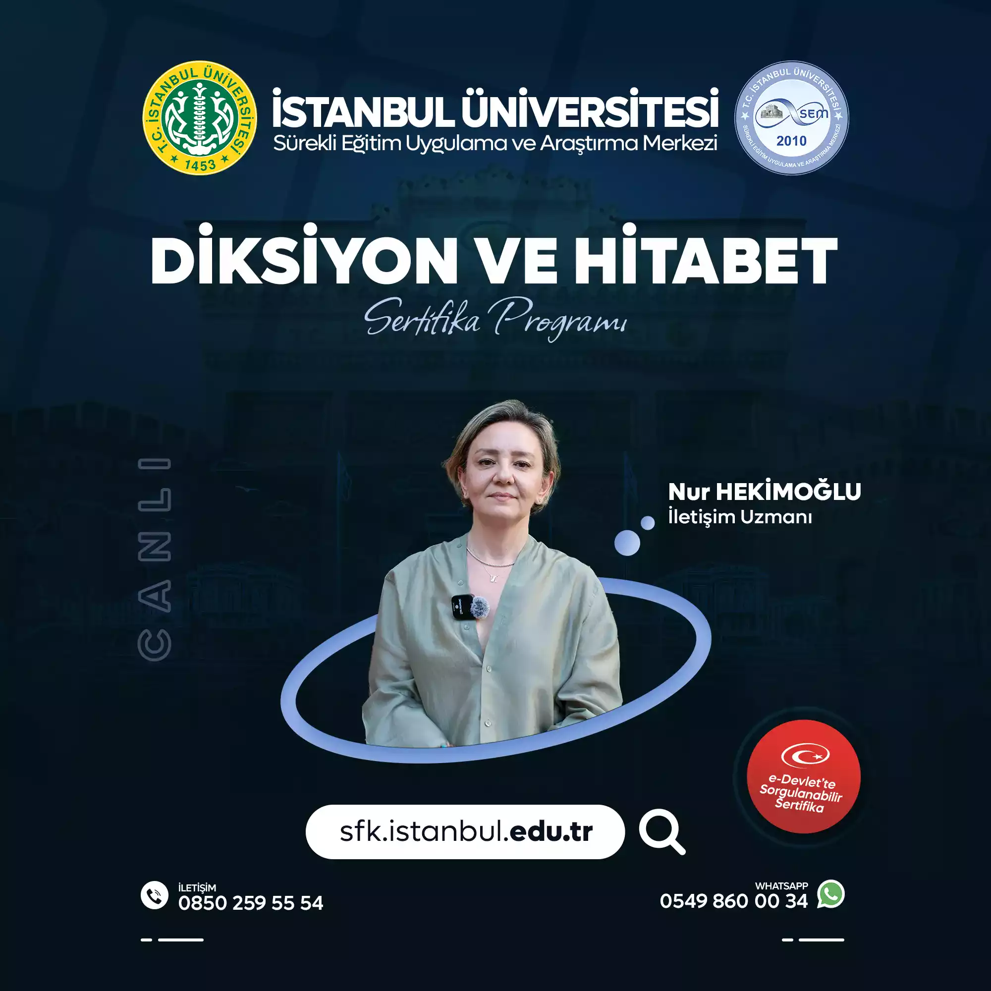 Diksiyon ve Hitabet Sertifika Programı (CANLI DERS)