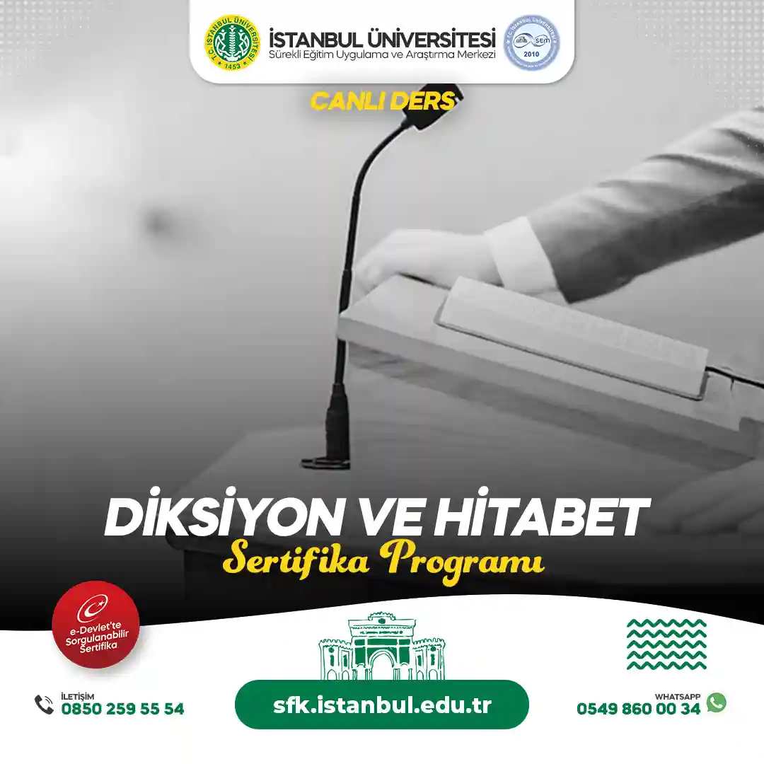 Diksiyon ve Hitabet Sertifika Programı (CANLI DERS)