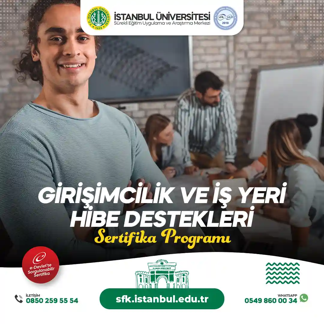 Girişimcilik ve İş yeri Hibe Destekleri Sertifika Programı