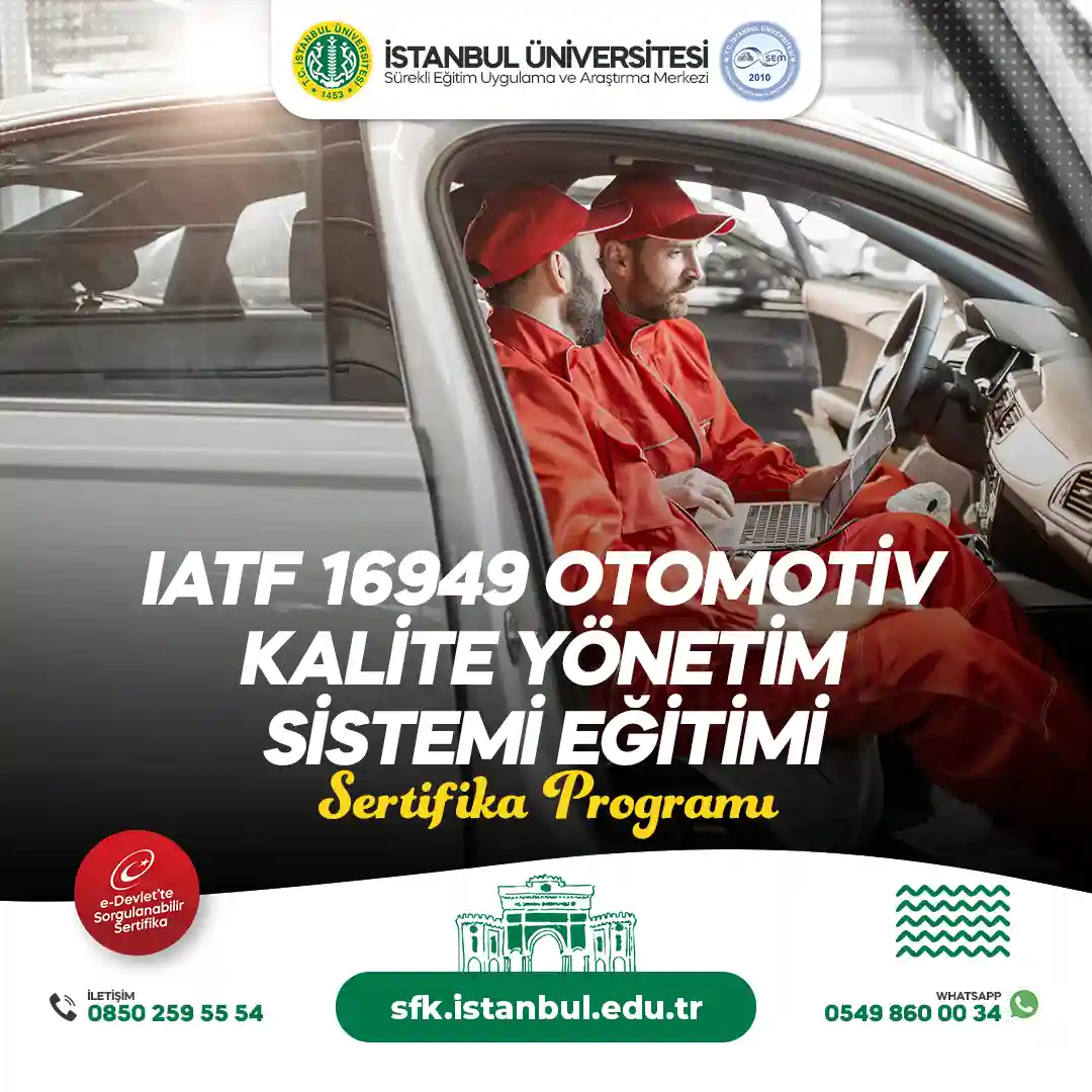 IATF 16949 Otomotiv Kalite Yönetim Sistemi Eğitimi Sertifika Programı