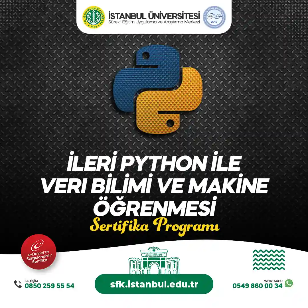 İleri Python ile Veri Bilimi ve Makine Öğrenmesi Sertifika Programı