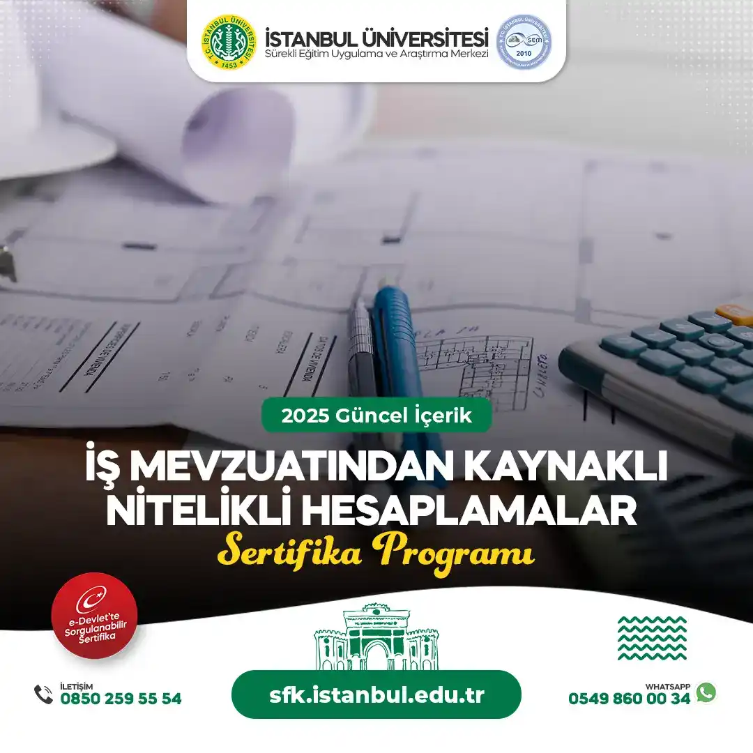 İş Mevzuatından Kaynaklı Nitelikli Hesaplamalar Sertifika Programı