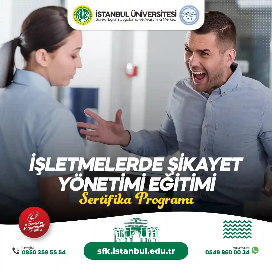 İşletmelerde Şikayet Yönetimi Eğitimi Sertifika Programı