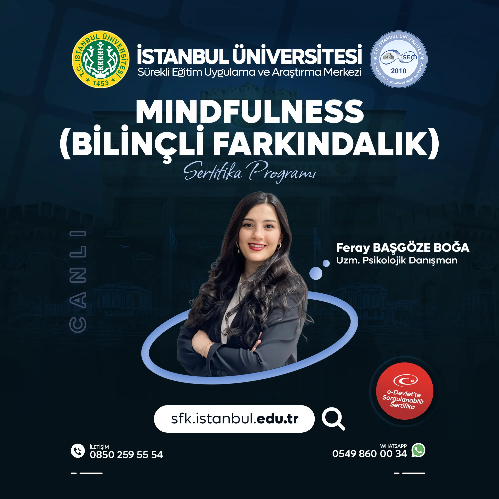 Mindfulness (Bilinçli Farkındalık) Eğitimi Sertifika Program (CANLI)