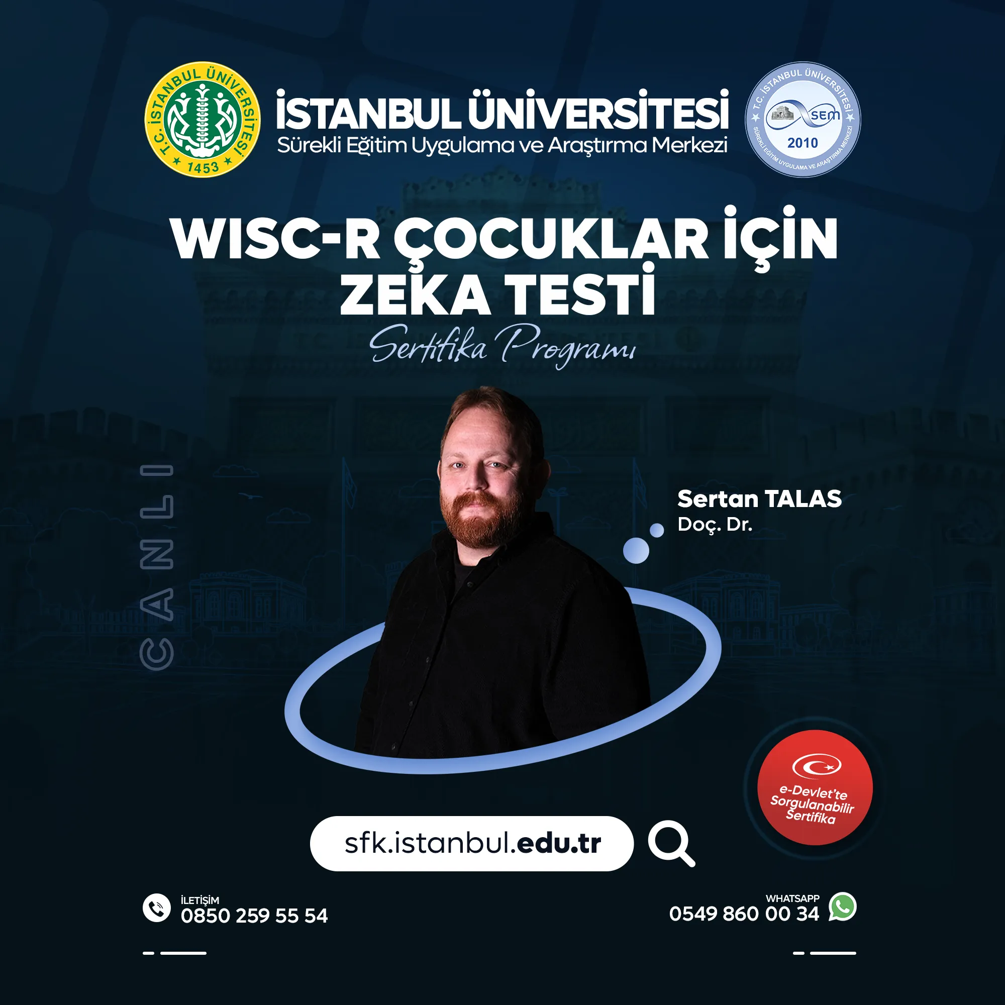WISC-R Çocuklar İçin Zeka Testi Sertifika Programı (CANLI)