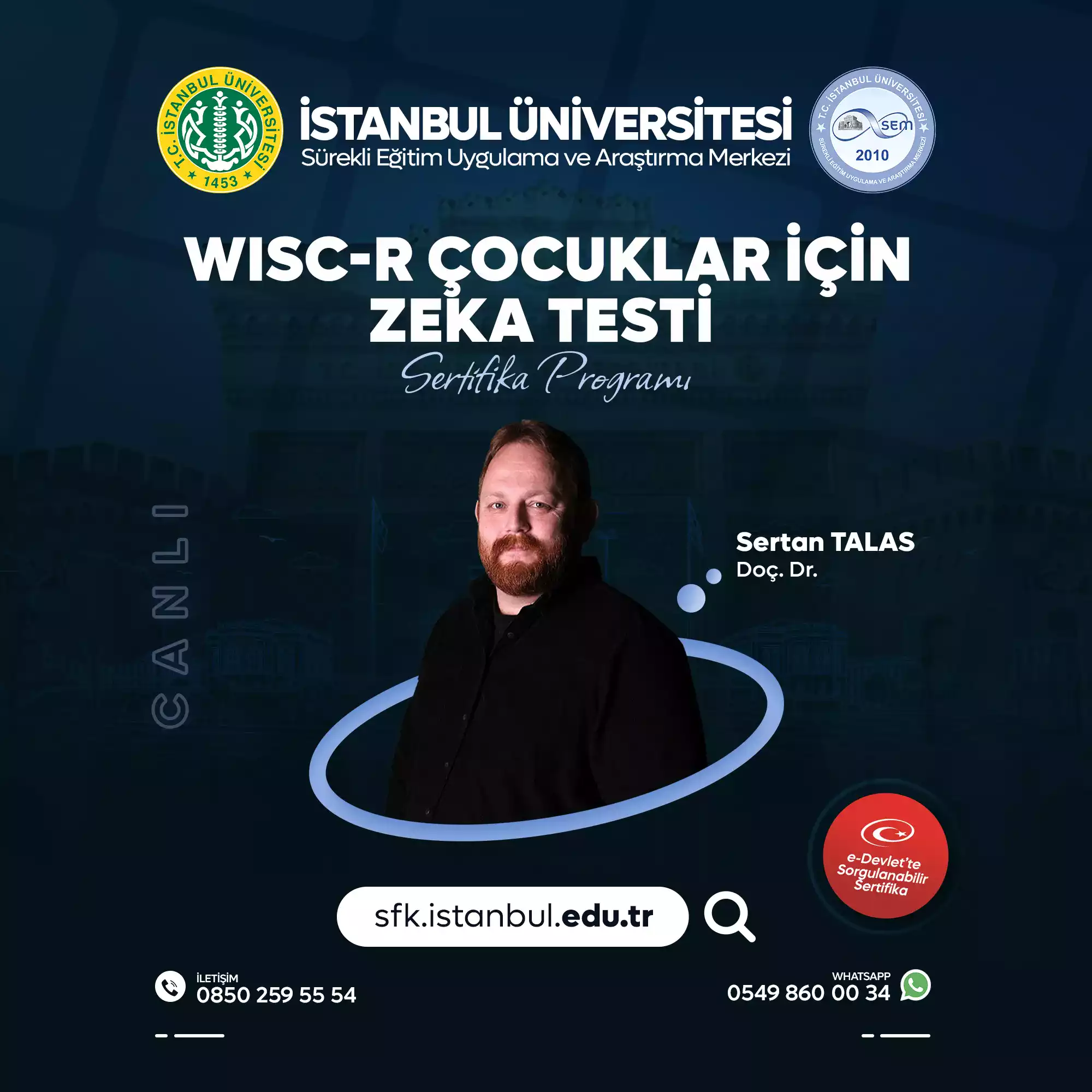 WISC-R Çocuklar İçin Zeka Testi Sertifika Programı (CANLI)