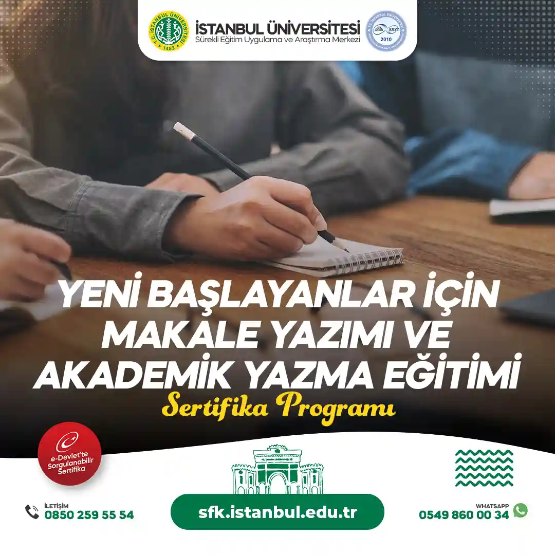 Yeni Başlayanlar İçin Makale Yazımı ve Akademik Yazma Eğitimi Sertifika Programı